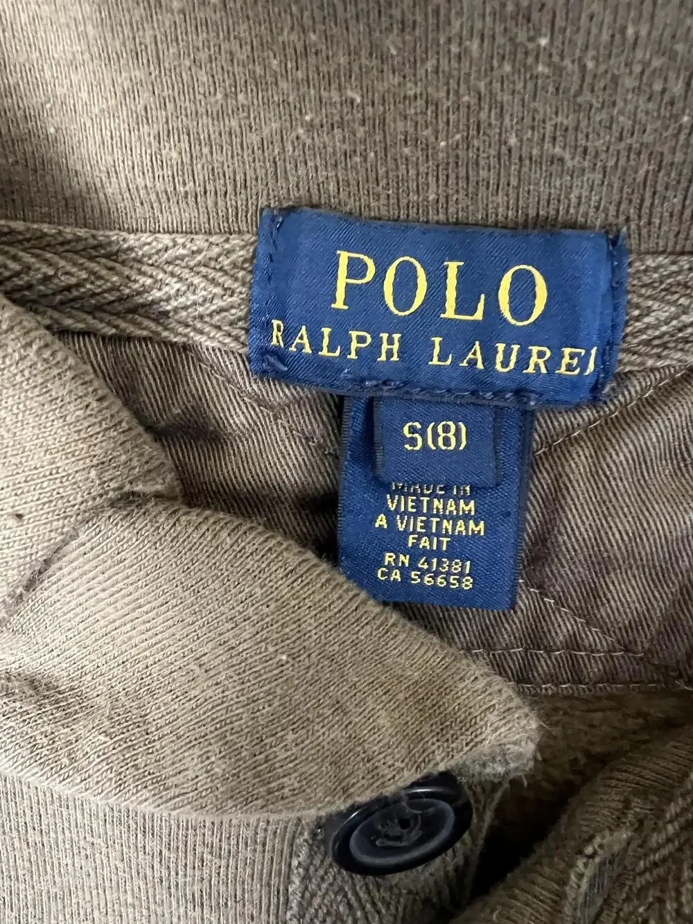 Polo Ralph Lauren Boys 8 Brown Henley Rugby Long Sleeve Button Pocket